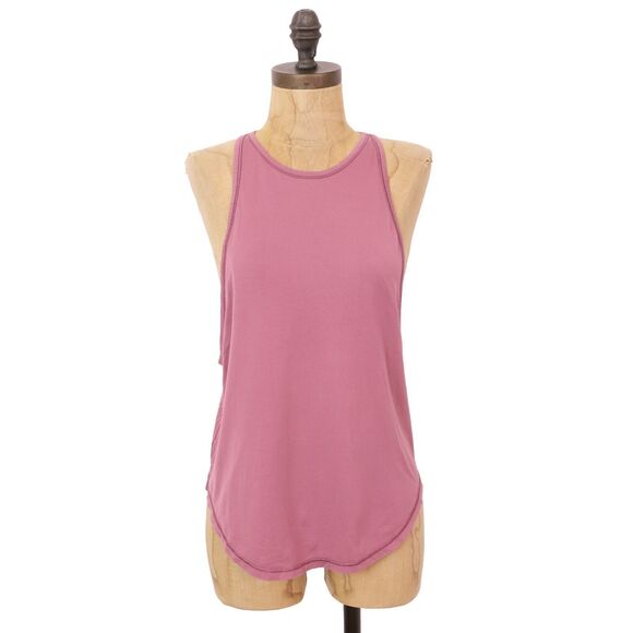 LULULEMON Sweat Date Singlet 4 Figue Pink Muscle Tank Knit Crewneck EUC B69 - Picture 2 of 6